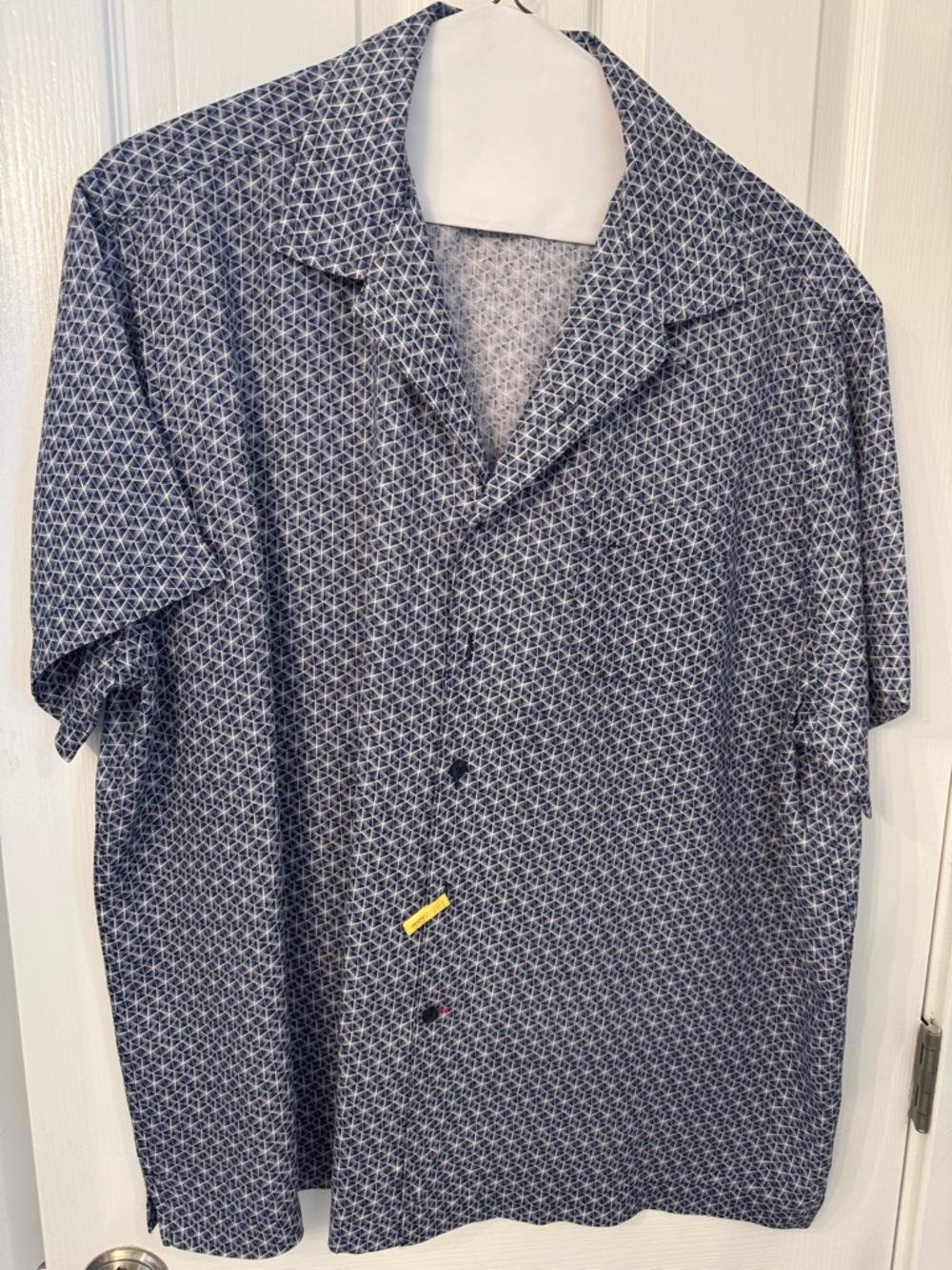 Daniel Cremieux Navy Micro-Pattern Short-Sleeve Button-Down Shirt